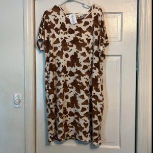 NWT Bombom Cow Print Boutique Dress with Pockets